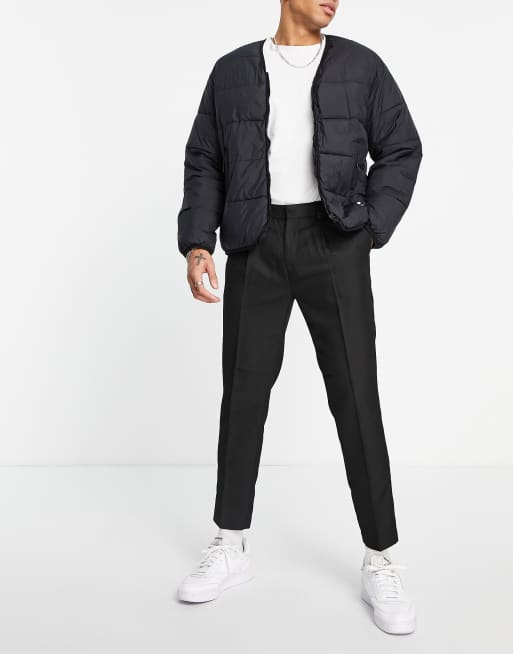 Topman – Czarne spodnie z diagonalu ze zwężanymi nogawkami