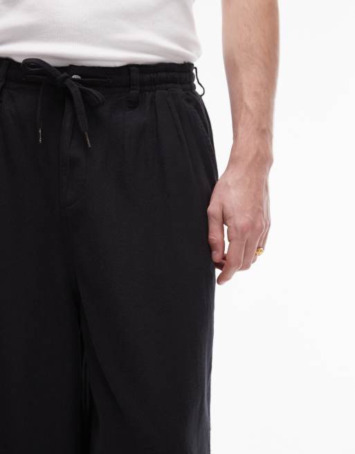 Topman – Czarne spodnie z szerokimi krótkimi nogawkami, 2 z 5