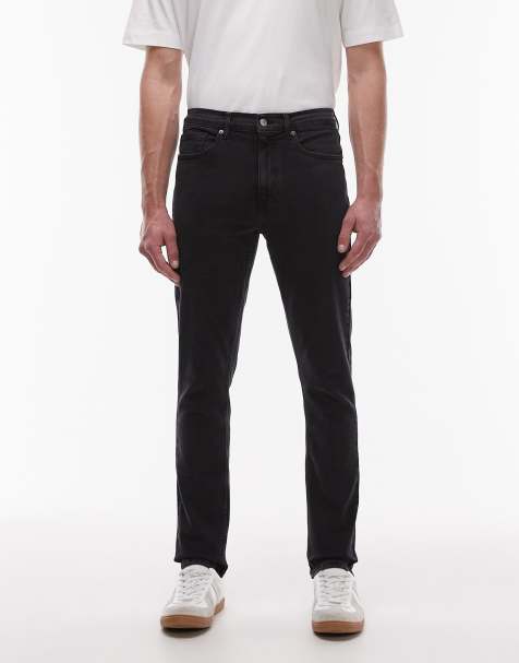 Topman stretch skinny jean in washed black