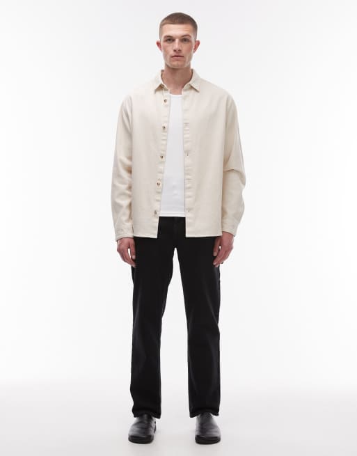 Topman – Czarne sztywne jeansy o kroju carpenter z prostymi nogawkami, 5 z 5