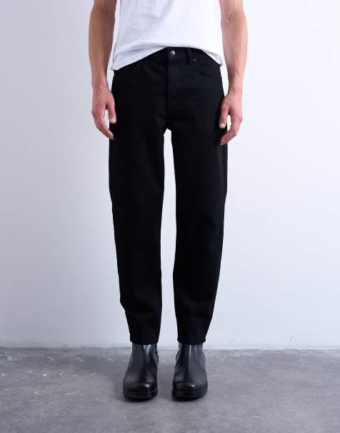 Topman – Czarne sztywne jeansy ze zwężanymi nogawkami - view 1