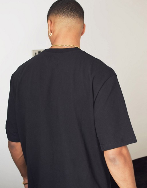 Topman – Czarny t-shirt o kroju pudełkowym z bawełny organicznej WHBS