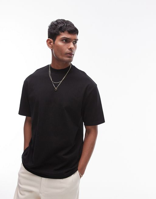 Topman – Czarny T-shirt oversize