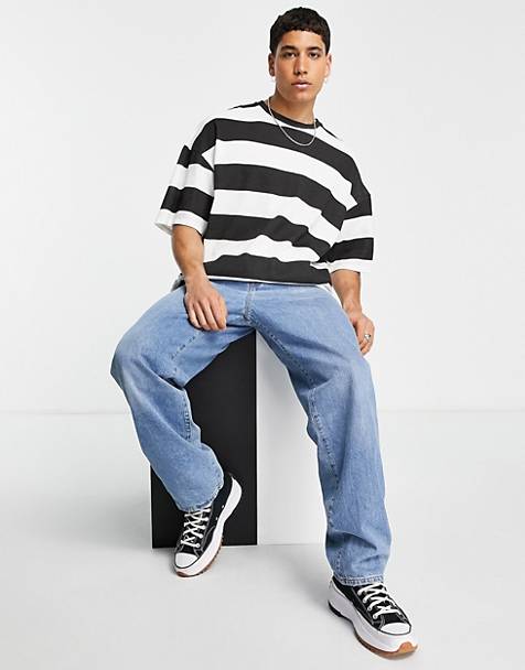 Armani Jeans Koszulka w paski jasnoszary-czarny Wz\u00f3r w paski W stylu casual Moda Koszulki Koszulki w paski 