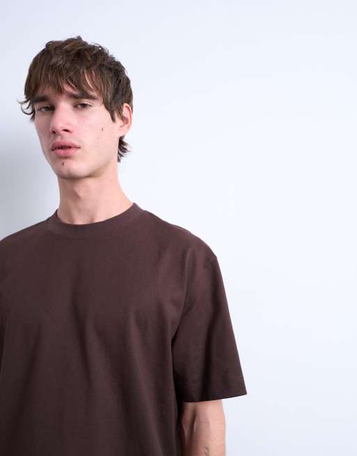 Topman – Czekoladowy T-shirt o luźnym kroju , 3 z 5