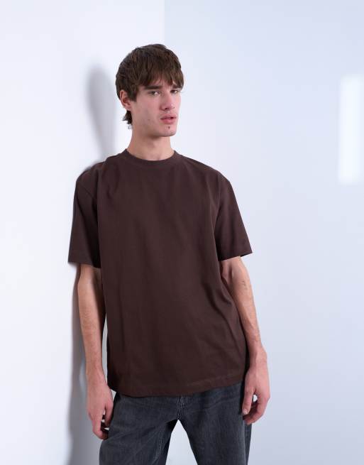 Topman – Czekoladowy T-shirt o luźnym kroju , 5 z 5