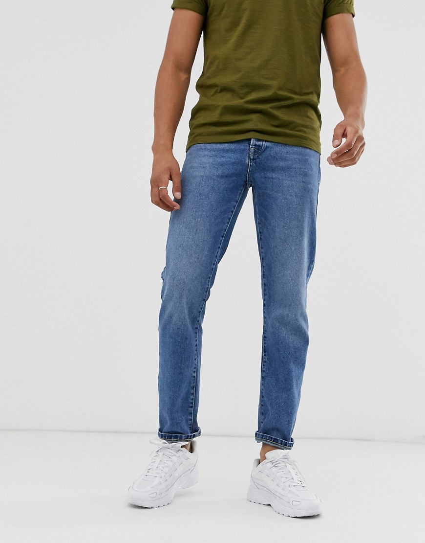 Topman - Dad-fit jeans in blauwe wassing