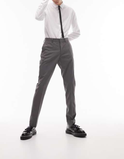 Grey trousers with black hot sale shoes