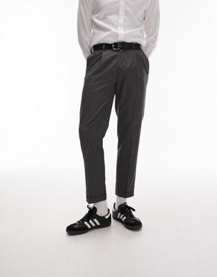 Topman dark grey suit trousers - ASOS Price Checker