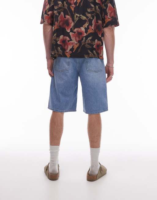 Topman denim jorts in light wash blue