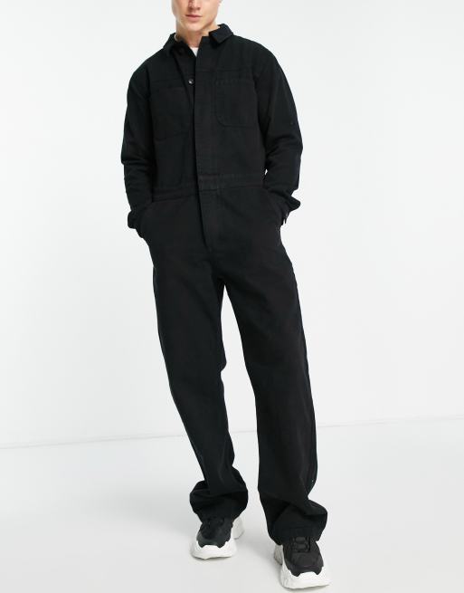 Topman denim boiler suit in black twill | ASOS