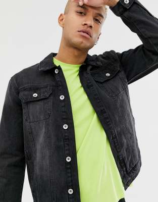 topman denim jacket black
