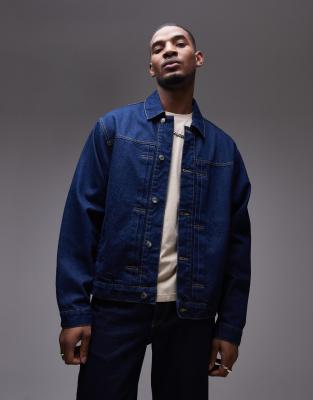 Topman Denim Jacket In Raw Blue