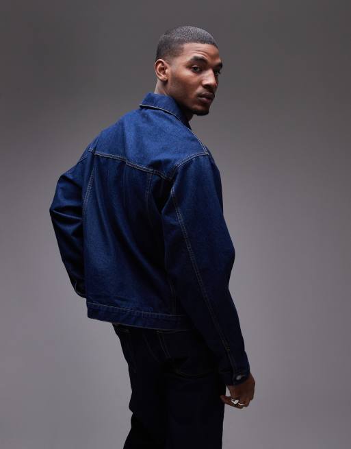 Topman denim jacket in raw blue ASOS