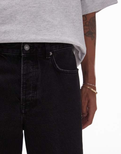 Topman - Denimshorts i sort vask, 4 af 5