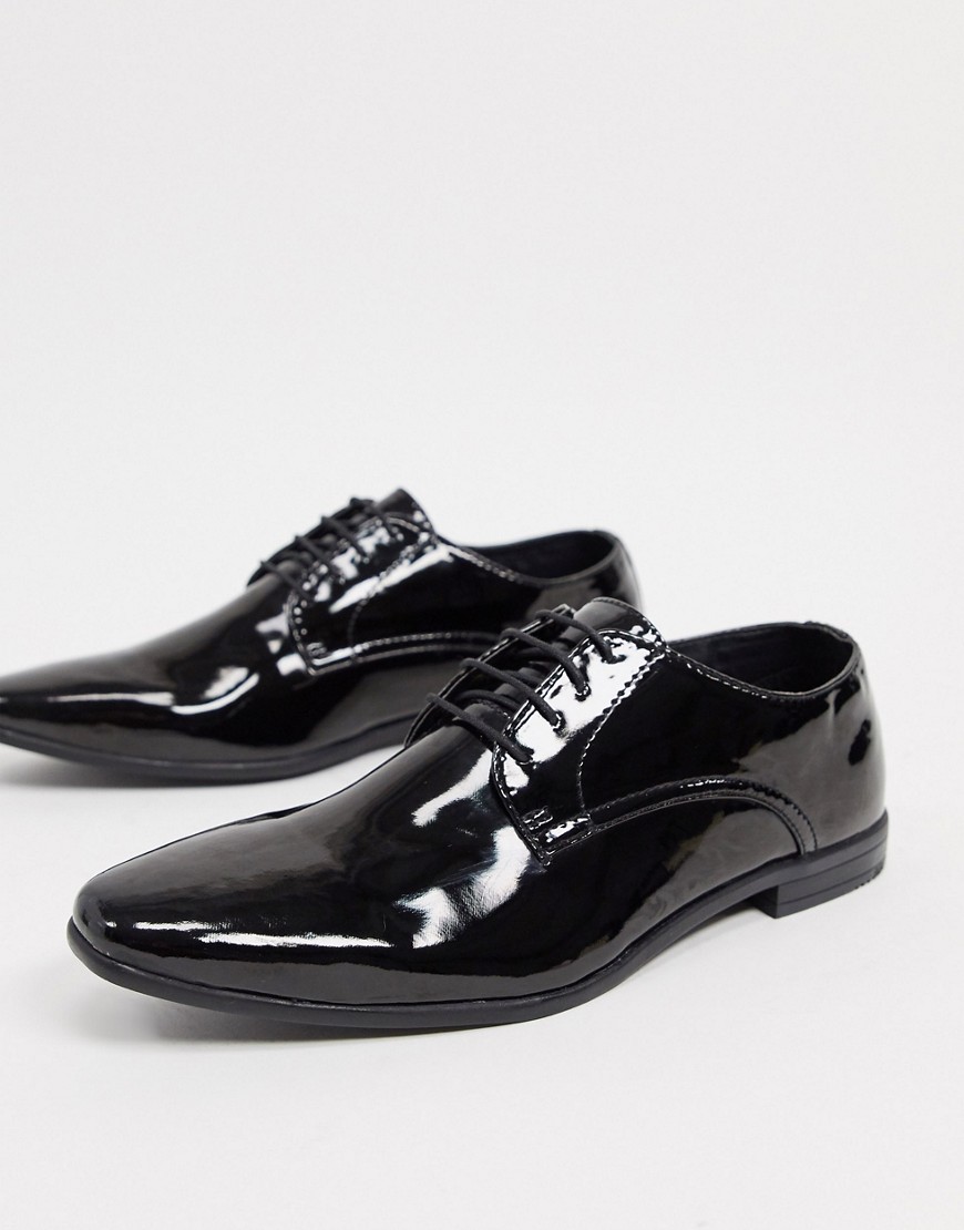 Topman - Derby schoenen van lakleer in zwart