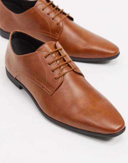 Topman derby shoe in tan, 4 of 4
