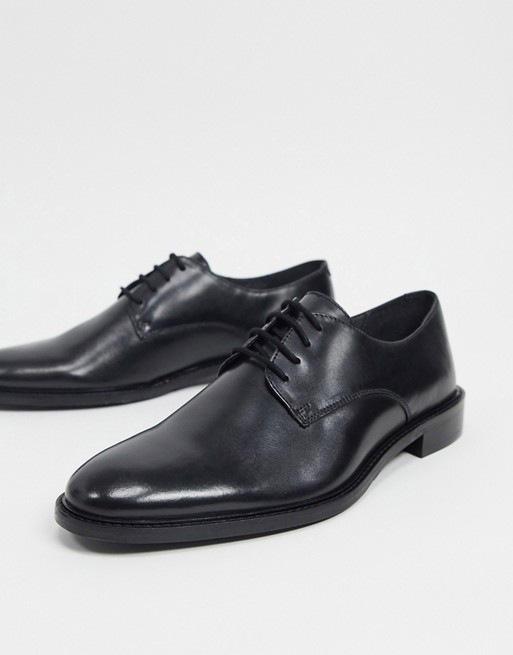 Topman derby shoes in black