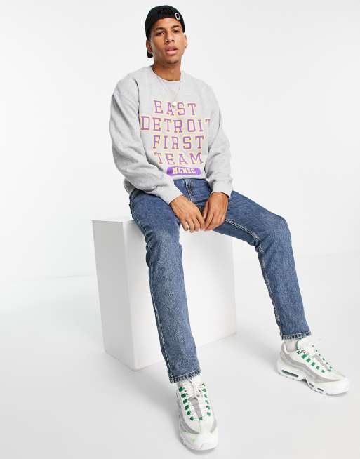 Organisch Detroit Sweatshirt Woodward Print Crewneck Natuurlijke Terry Katoen Pullover Kleding Gender-neutrale kleding volwassenen Hoodies & Sweatshirts Sweatshirts 