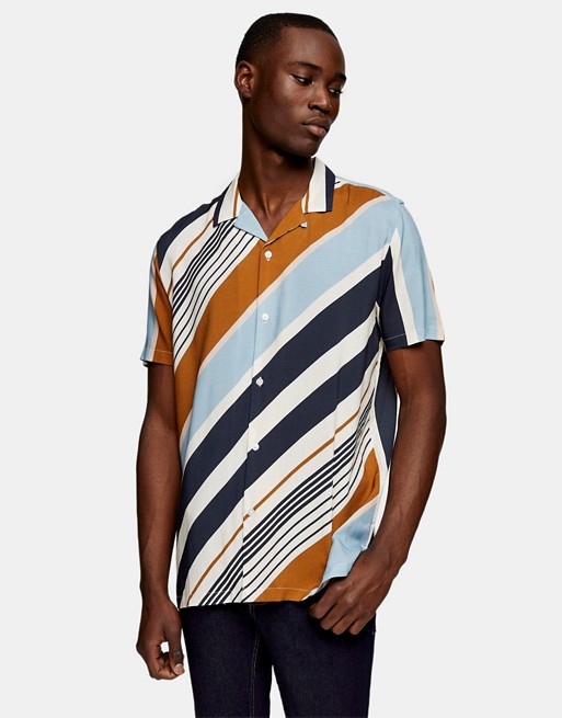 Topman diagonal stripe shirt