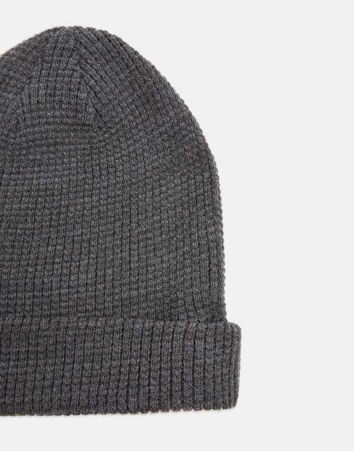 Topman - Dokwerkersbeanie van wafelstof in antraciet, 2 van 3