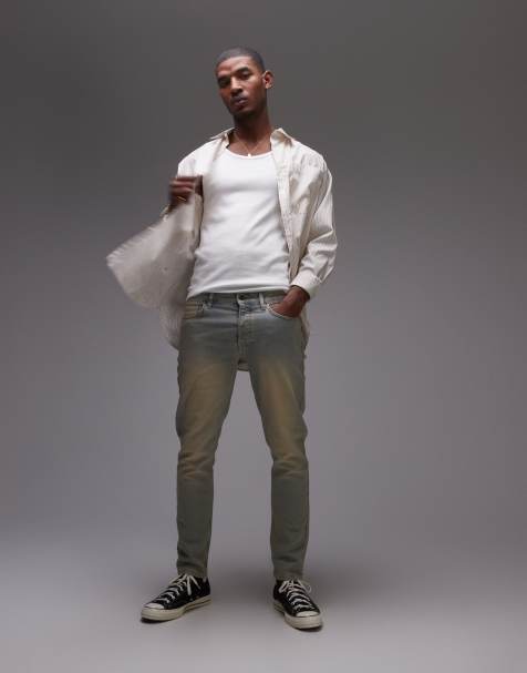 Topman – Dopasowane jeansy ze średnim efektem odbarwienia - view 1