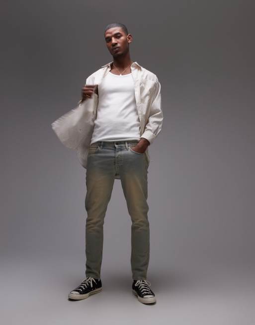 Topman – Dopasowane jeansy ze średnim efektem odbarwienia