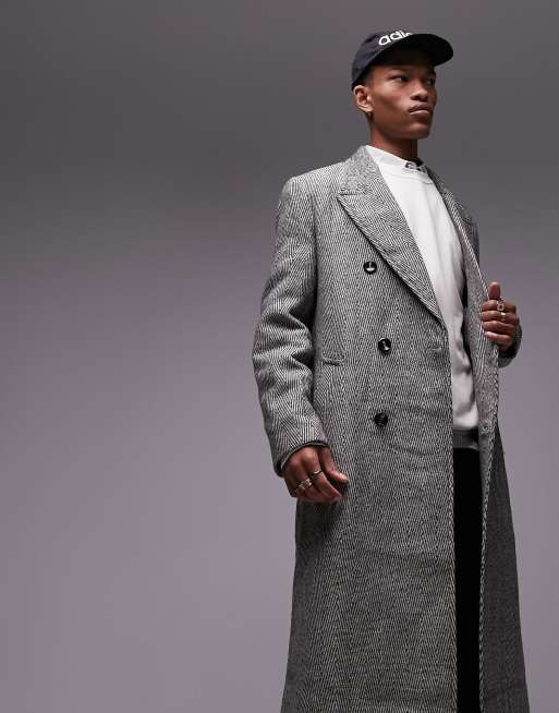 Herringbone double store breasted overcoat