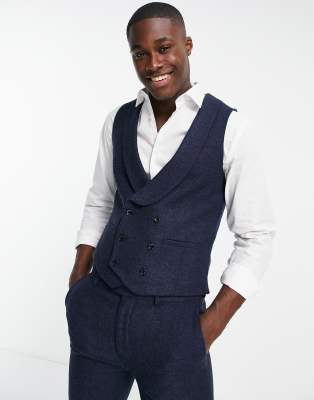 Navy double breasted on sale waistcoat