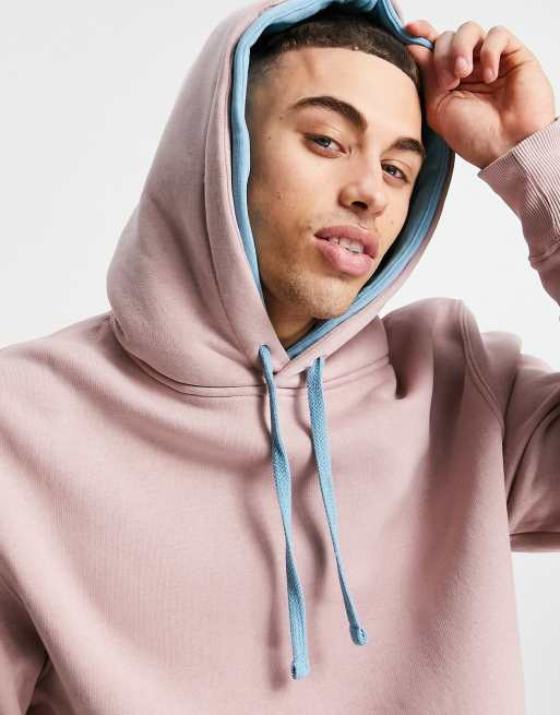 Topman double hoodie in pink