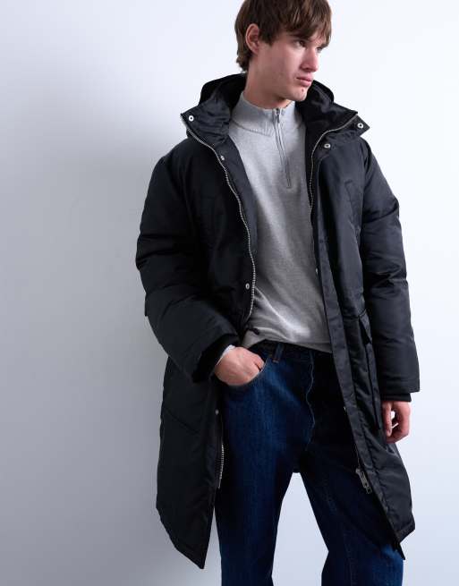 Topman double pocket parka in black, 2 of 5
