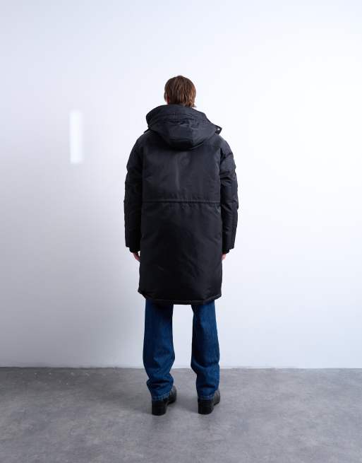 Topman double pocket parka in black, 5 of 5