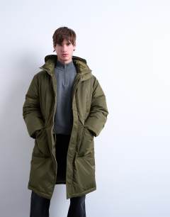 Double pocket parka in khaki