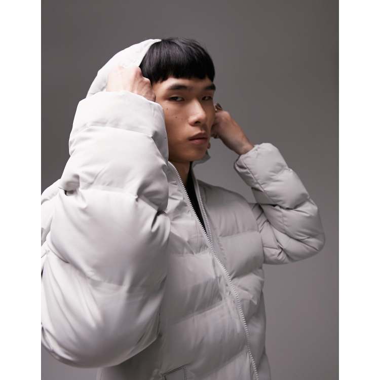 Veste Matelassée Légère Topman Gris Bleu - Taille S (poitrine 38), Coton Mélangé, Occasion Très Bon état