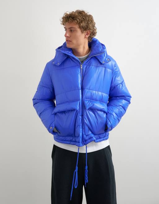 Topman doudoune texturée à capuche amovible bleu cobalt, 2 de 5