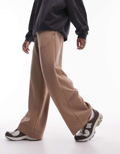Topman drape wide leg jogger in stone ASOS