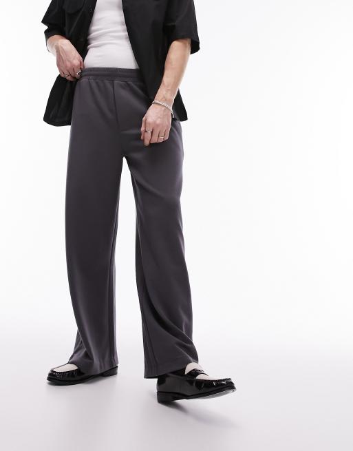 Topman – Drapierte Jogginghose in Anthrazit mit weitem Bein, 5 von 5
