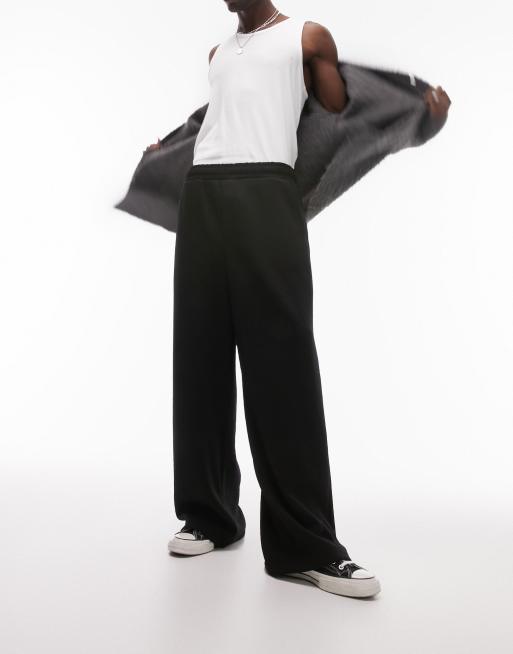 Topman – Drapierte Jogginghose in Schwarz mit weitem Schnitt 