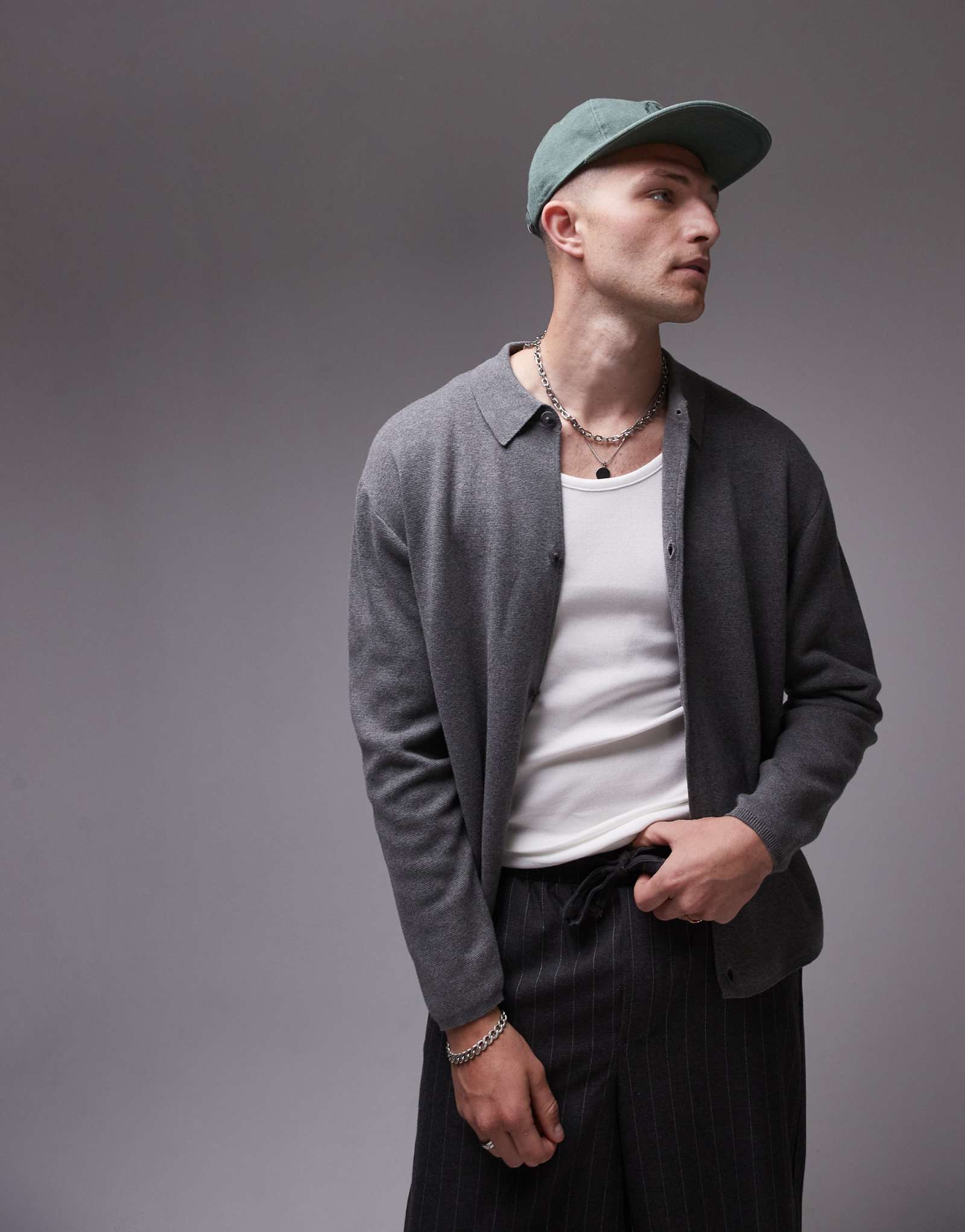 Кардиган Topman серого цвета