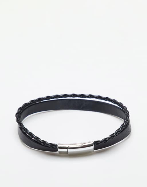 Topman dual bracelet in black