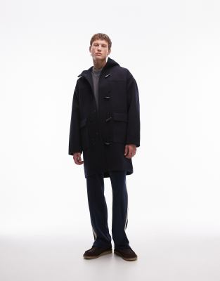 duffle coat in navy