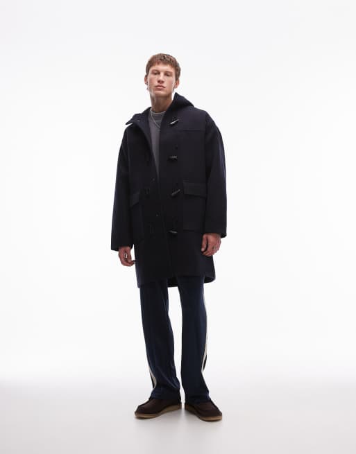 Topman Duffle Coat in Navy