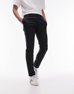 Topman elasticated waist jogger trouser in navy