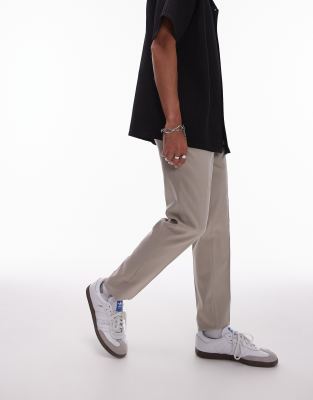 Topman Topman elasticated waist jogger trouser in stone-Neutral