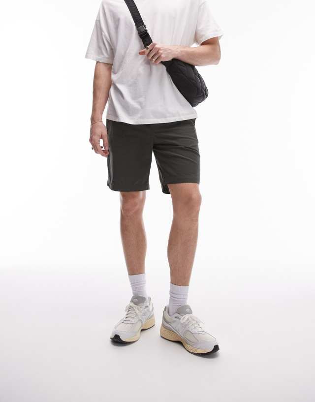 Topman - elasticated waistband shorts in khaki