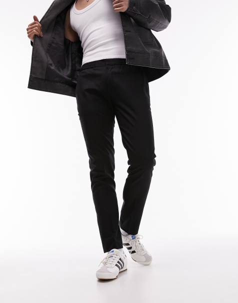 Topman elasticized waist jogger pants in black - view 1