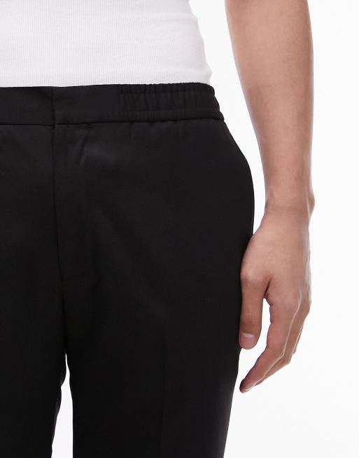 Topman elasticized waist jogger pants in black, 3 of 5