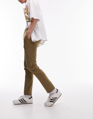 elasticized waist jogger pants in khaki-Green