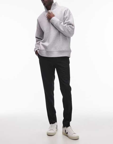 Topman smart skinny trousers in black
