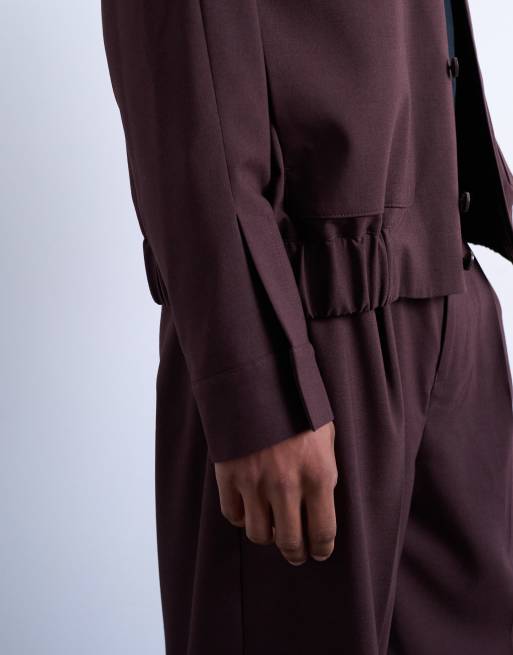 Topman - Elegant bordeauxrød Harrington-jakke, 4 af 5
